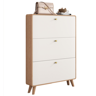 实木北欧超薄鞋柜家用门口简约现代入户门后楼道翻斗窄玄关柜17cm