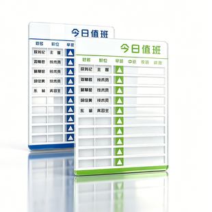今日值班牌亚克力工作人员去向牌定制办公室门牌科室牌员工岗位牌早晚班在岗状态牌可更换轮班调岗值日安排表