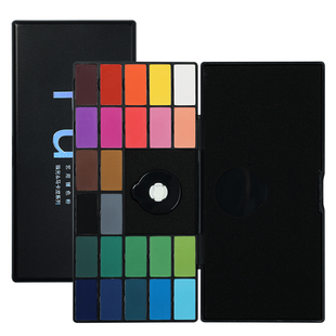 秀普富莱卡勒艺用铺色粉24色套装艺术绘画色粉干湿两用炭粉速铺粉美术画画专用碳粉素描铺色粉彩色碳粉饼