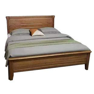 佛山厂家紫金丝檀木全实木床1米8纯原木色木蜡油简约榫卯结构大床