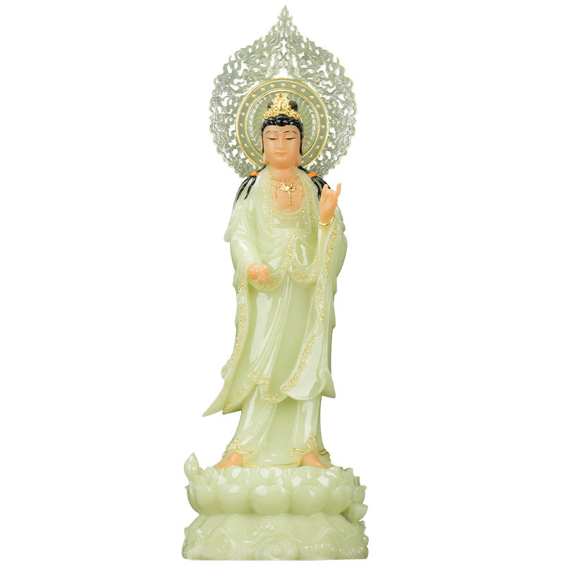 【结缘佛像】新中式家用汉白玉大势至菩萨神像镇宅观音摆件站像