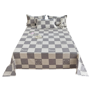 加厚老粗布纯棉床单单件100全棉单人学生宿舍双人被单枕套三件套