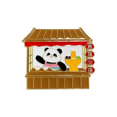 中国风国潮功夫茶国粹小熊猫胸针