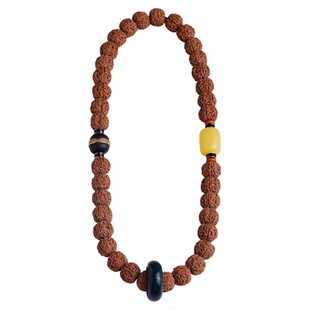 原生态小金刚菩提手串树王原籽五瓣爆肉佛珠手持蜜蜡配饰男女文玩