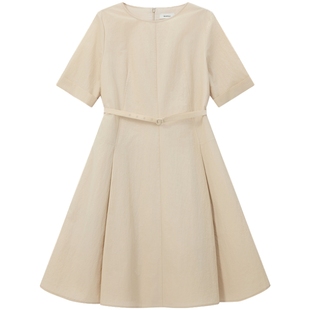 【新品】BEANPOLE滨波  2025夏季女士素色淡人穿搭中长优雅连衣裙