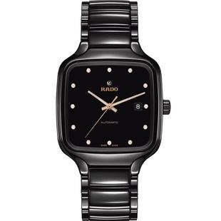 Rado瑞士雷达表真我机械镶钻方形表陶瓷手表男款