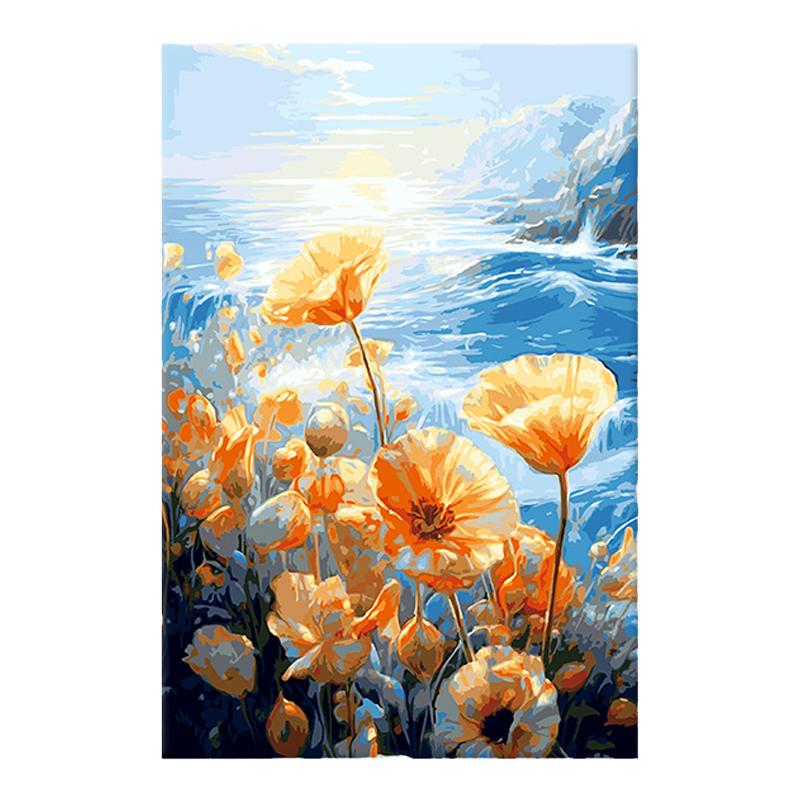 手绘填色丙烯画客厅油彩装饰油画
