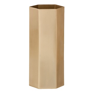 现货 丹麦ferm Living 金属六角形黃銅花瓶/置物皿/储物罐