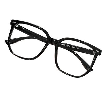 韩系超大框黑框眼镜女素颜显脸小