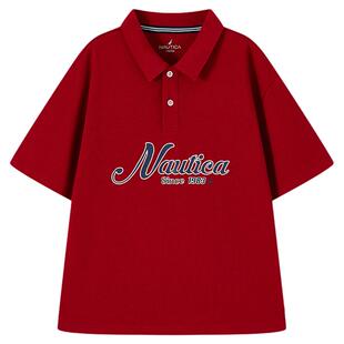 NAUTICA童装男女童短袖POLO衫夏季儿童短袖T恤重磅美式复古休闲