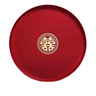 结婚果盘喜糖盘托盘红色用的喜盘子婚庆用品大全乔迁敬茶布置仪式