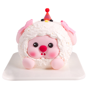 仟卓小鸡露比嘟嘟脸巧克力蛋糕装饰摆件 loopy海狸甜品台烘焙插件