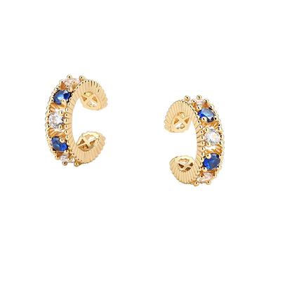 FETTERO原创微镶蓝白钻耳夹女