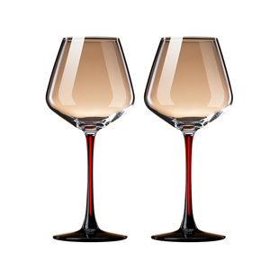 家用红领结勃艮第红酒杯套装高级感高脚杯子高档葡萄酒醒酒器2只