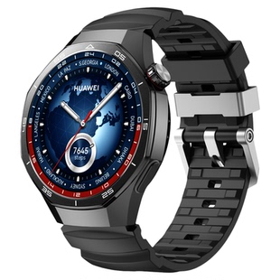 适用华为watch5手表带watchgt5pro野径FKM氟橡胶腕表钛合金扣watch4pro运动GT4智能ultimate夏GT3男透气BUDS