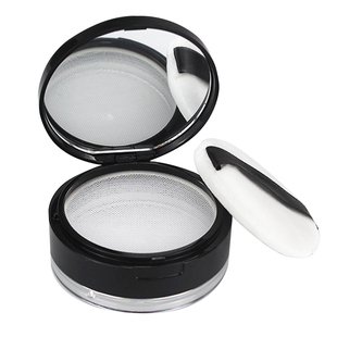 黑胡椒粉散粉分装盒空盒带粉扑定妆粉分装盒便携小号不漏粉弹力网