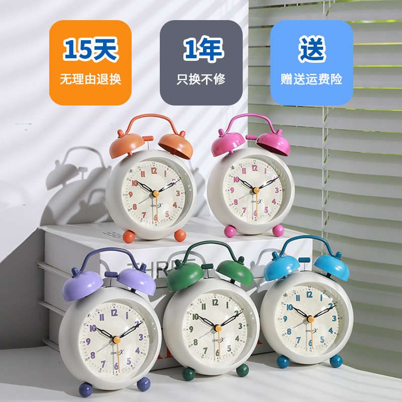 金属打铃钟表小学生专用变态超大声特响闹钟起床神器强力叫醒儿童
