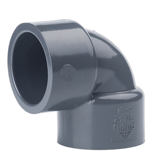 台湾环琪PVC90度弯头化工弯管UPVC工业国标配件加厚90°直角弯头