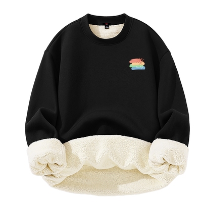 班尼路S&K黑色羊羔绒卫衣男款冬