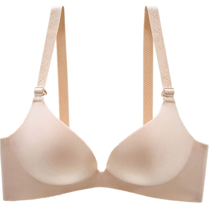 内衣女薄款小胸聚拢一片式无痕文胸无钢圈收副乳防下垂美背胸罩夏