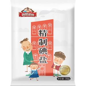 哈哈厨房加碘食用盐350gx8袋