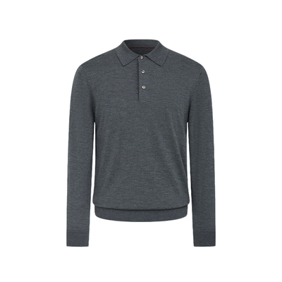 100%纯羊绒polo衫秋冬长袖