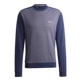 BOSS博斯 男士提花纹理棉质混纺圆领休闲卫衣