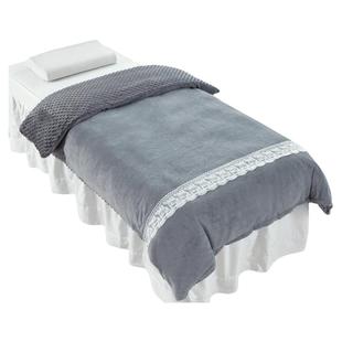 美容床被子加厚牛奶绒豆豆绒兔毛绒秋冬季足疗店美容院专用可拆洗