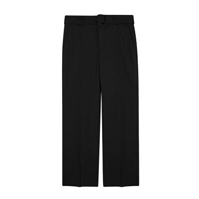 圆扣黑色直筒休闲裤CLUBMONACO