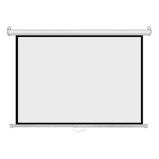 Fairlake定做100寸120寸金属黑晶家用壁挂简易手动自锁手拉幕布投影仪幕布家用贴墙玻纤手动升降幕布