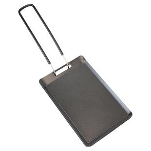 超小不粘烧烤盘方形烤肉盘牛排烤盘铁板烧户外露营便携纯铁煎烤盘