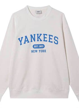 MLB 运动上衣Logo情侣卫衣百搭美式复古圆领套头衫男女同款