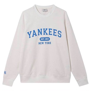 清仓MLB 运动上衣Logo情侣卫衣百搭美式复古圆领套头衫男女同款