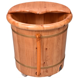 泡脚桶全自动加热洗脚盆家用木质足浴桶恒温泡脚盆过小腿洗脚木桶