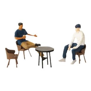 1:64座椅桌子椅子微缩人偶模型沙盘场景道具手办微拍迷你小人摆件