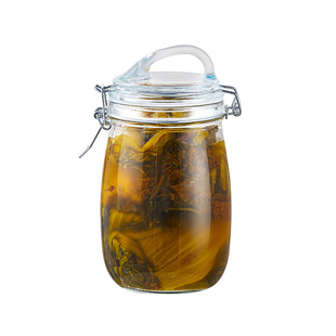 酸菜罐腌咸菜玻璃密封罐泡菜坛子家用辣椒酱容器食品级玻璃瓶子