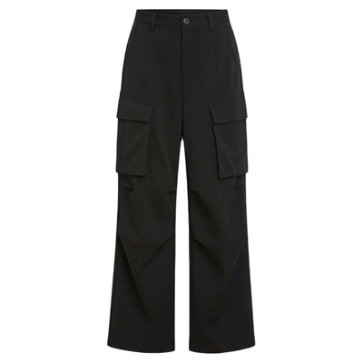 SOMSOM/索玛春季新品纯色两侧大口袋工装长款通勤百搭休闲裤