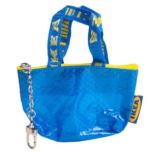 IKEA宜家克诺里格网红零钱袋迷你钥匙扣蓝色编织包可爱硬币袋黄色