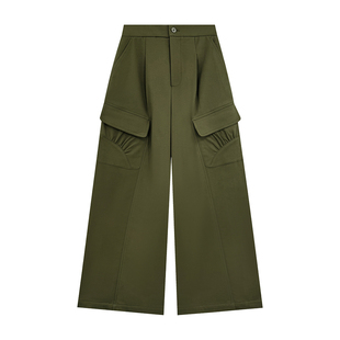 NILICO陈媚【森系】加绒加厚高腰显瘦阔腿慵懒工装长裤