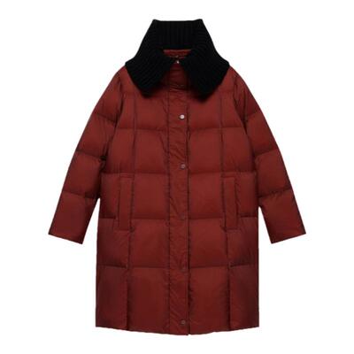 BLUE ERDOS可拆卸针织翻领A型保暖羽绒服女B246JG020