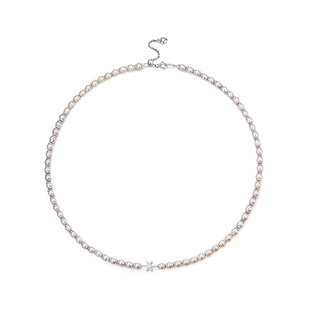 CIRCLE珠宝木兰极光淡水珍珠项链小米珠baby珠S925银锁骨链3-4mm