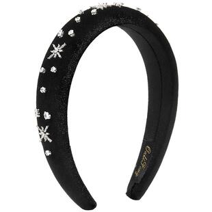兰诺镶钻雪花黑色发箍头饰女款2026新款高级感洋气时尚高颅顶头箍