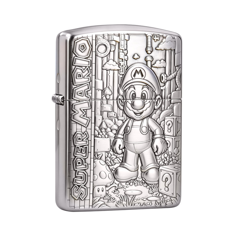 Zippo镀银超级马里奥盔甲男礼物