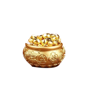 黄铜聚宝盆成品摆件大号小号五福聚宝缸米缸招财摆设迷你小元宝