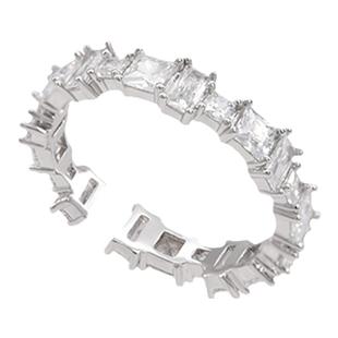 suzyacc kr闪亮合成锆石戒指女开口食指戒轻奢小众气质高级感指环