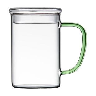 包邮耐热玻璃杯泡茶杯带盖办公室家用带把手茶道杯花茶杯
