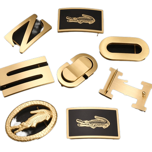 高档黄铜皮带头皮带扣男扣头钉腰带平滑扣打孔男士配件实心黄铜