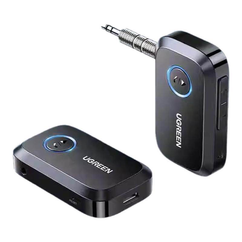 绿联蓝牙接收器aux5.4车载转音频3.5适配音响电视飞机用无线耳机