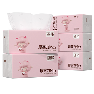 丽邦480张大包抽纸家用实惠装