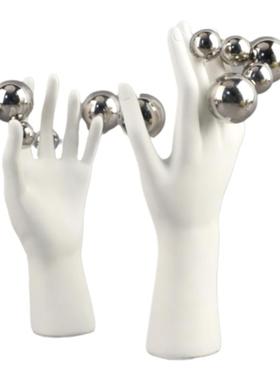 创意抽象树脂白色手掌雕塑摆件